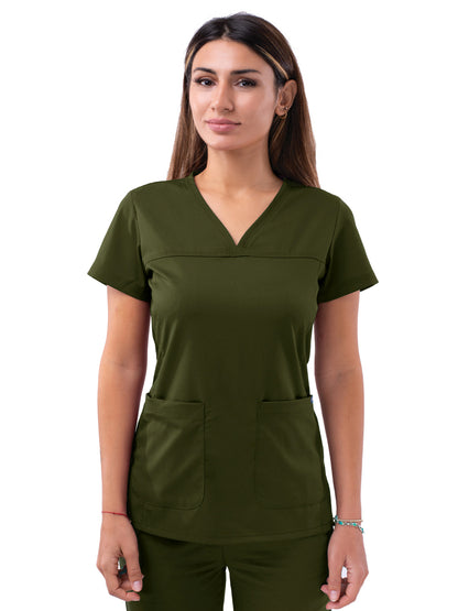 Women's V-Neck Sweetheart Top - P4210 - Olive