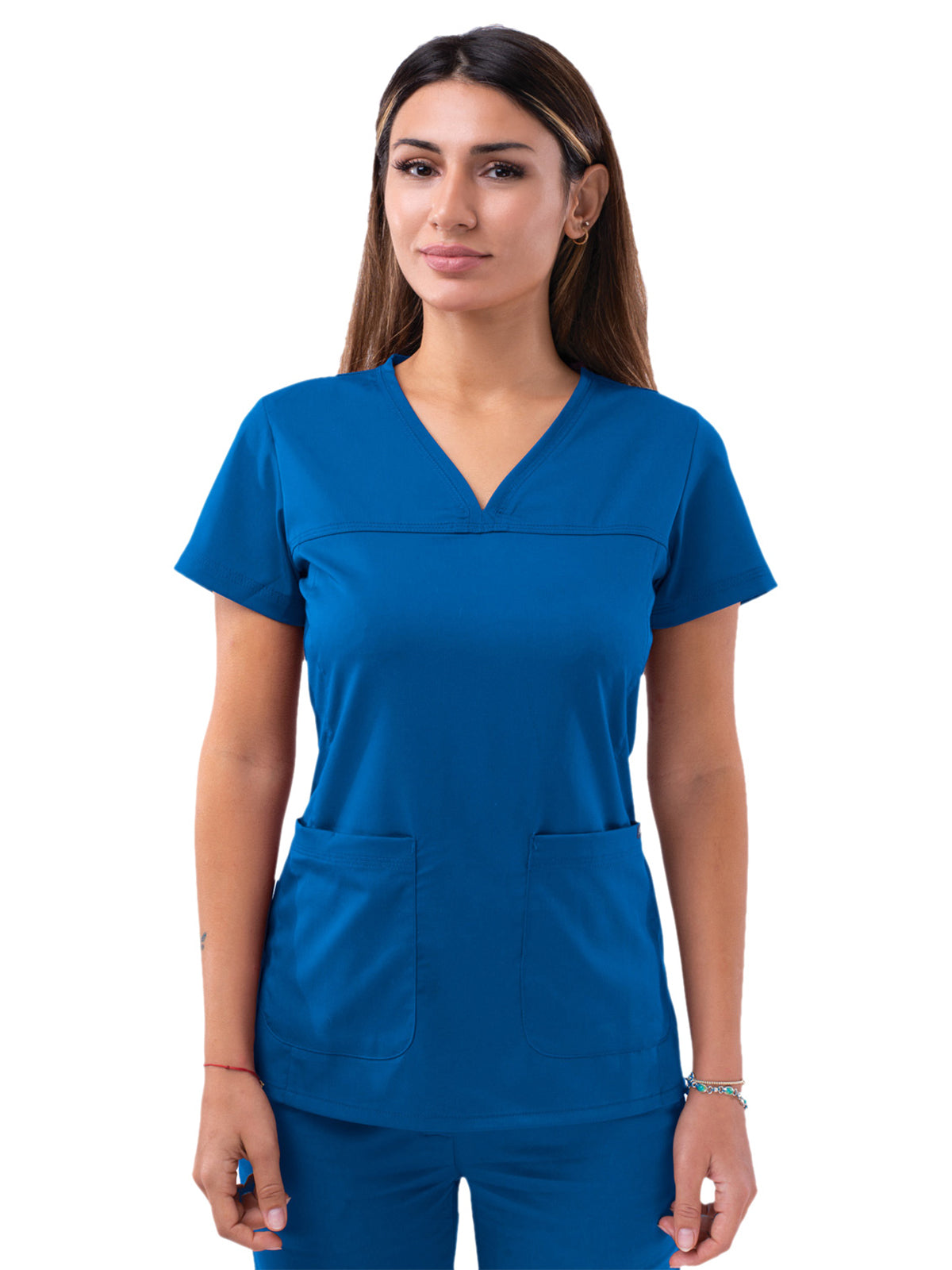 Women's V-Neck Sweetheart Top - P4210 - Royal Blue