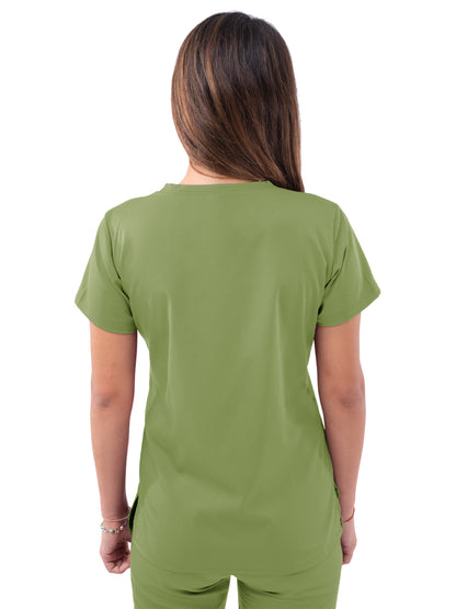Women's V-Neck Sweetheart Top - P4210 - Spring Leaf