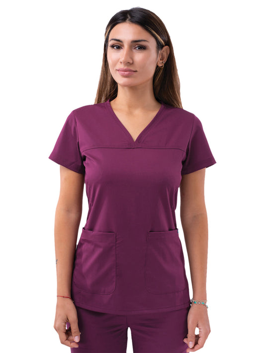 Women's V-Neck Sweetheart Top - P4210 - Wine