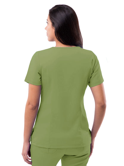 Women's V-Neck Elevated Top - P4212 - Spring Leaf