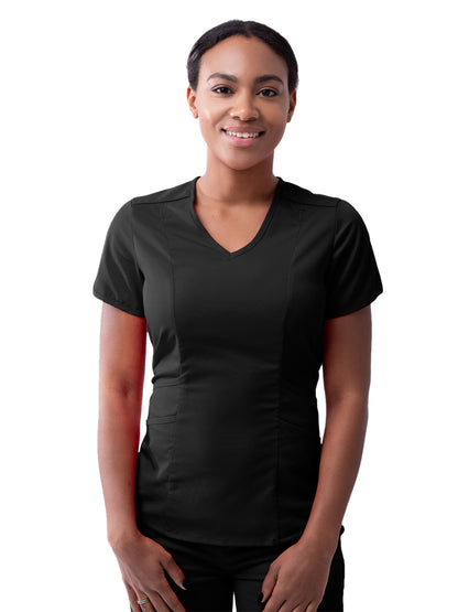 Women's V-Neck Top - P7002 - Black