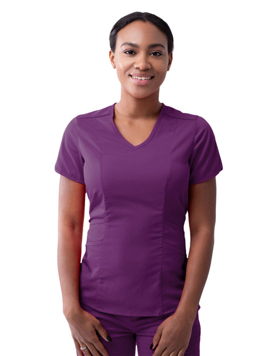 Women's V-Neck Top - P7002 - Eggplant