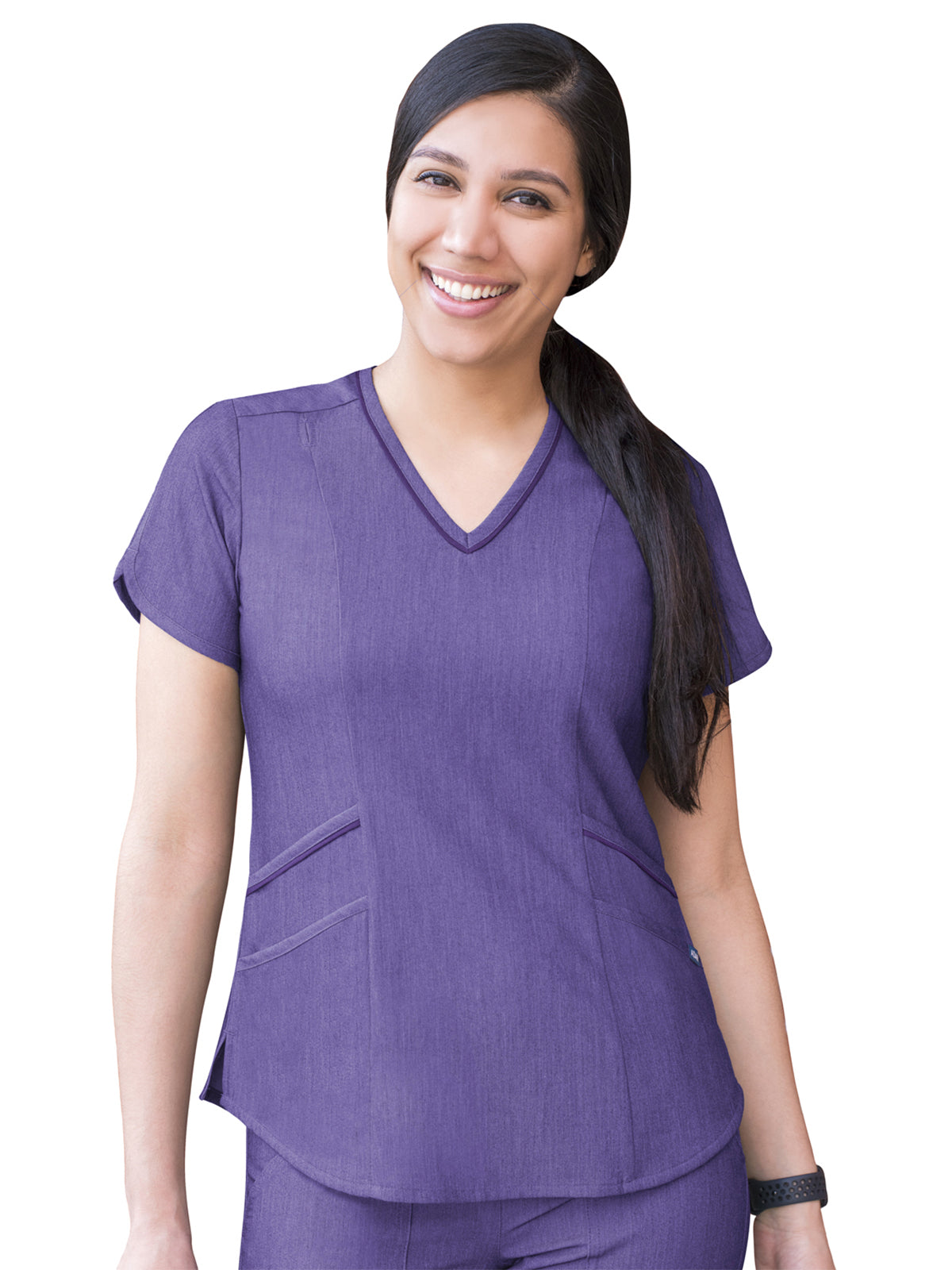 Women's V-Neck Top - P7002 - Heather Grape