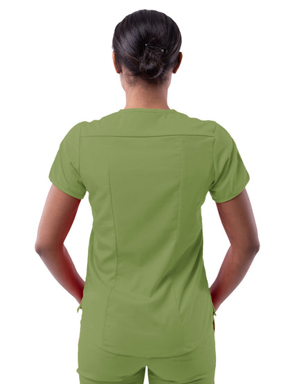 Women's V-Neck Top - P7002 - Spring Leaf