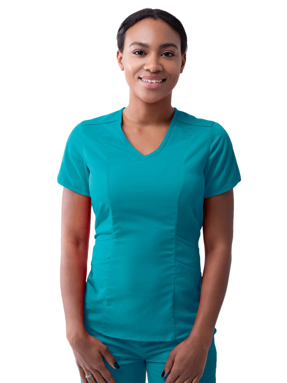 Women's V-Neck Top - P7002 - Teal Blue