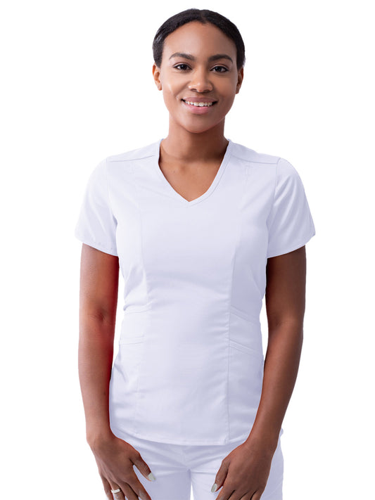 Women's V-Neck Top - P7002 - White