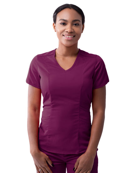 Women's V-Neck Top - P7002 - Wine