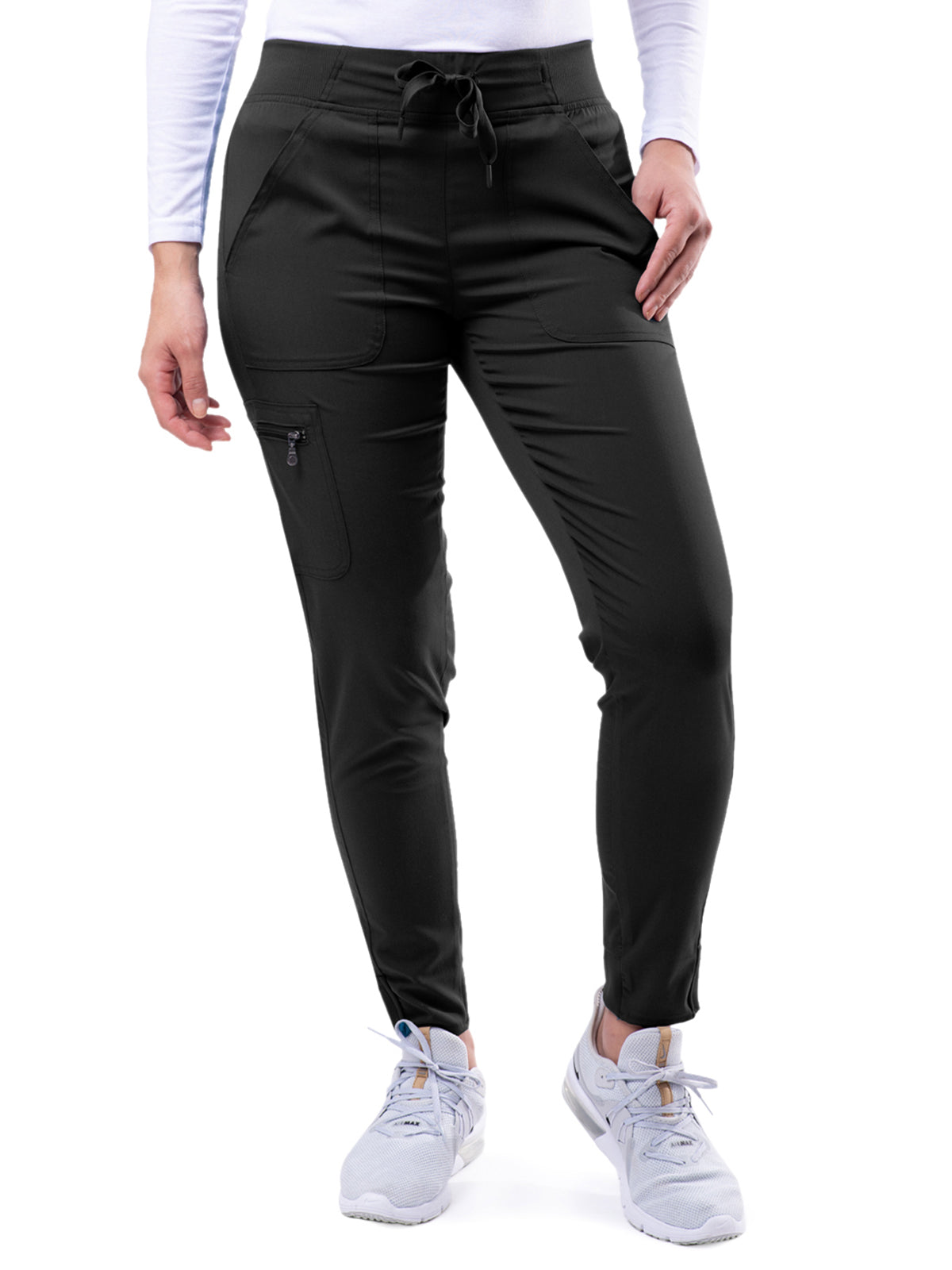 Women's Yoga Jogger Scrub Pant - P7104 - Black