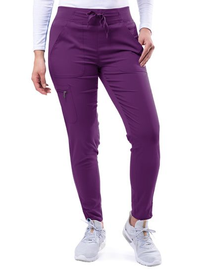 Women's Yoga Jogger Scrub Pant - P7104 - Eggplant