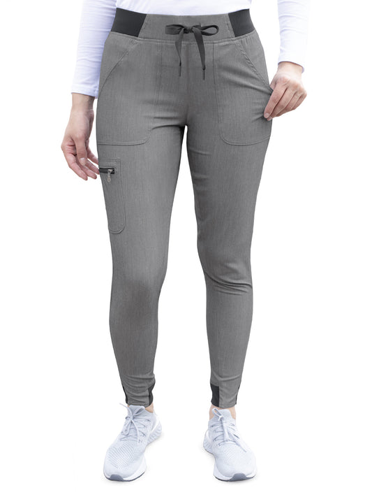 Women's Yoga Jogger Scrub Pant - P7104 - Heather Grey