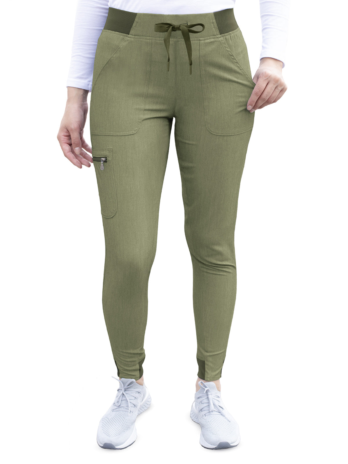 Women's Yoga Jogger Scrub Pant - P7104 - Heather Olive