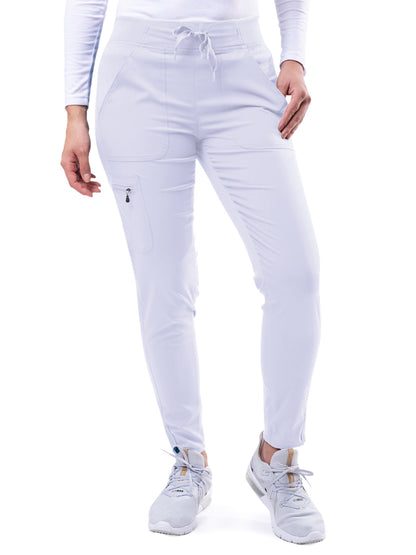 Women's Yoga Jogger Scrub Pant - P7104 - White