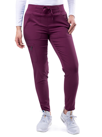 Women's Yoga Jogger Scrub Pant - P7104 - Wine