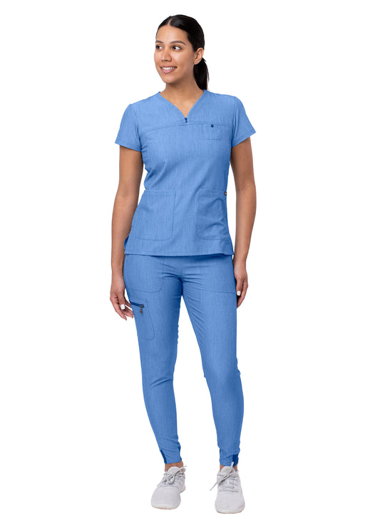 Women's Movement Booster Jogger Scrub Set - P9400 - Heather French Blue