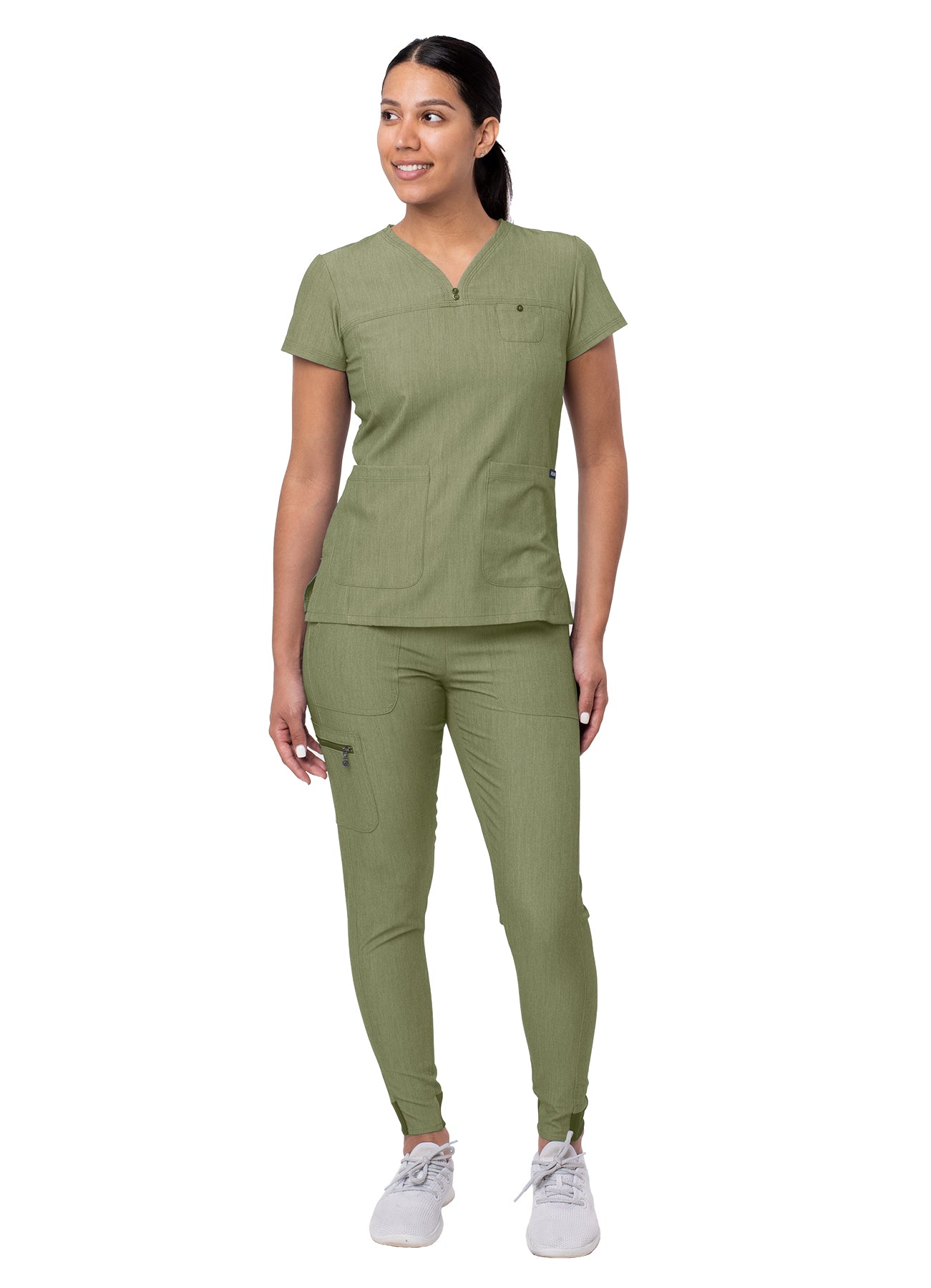 Women's Movement Booster Jogger Scrub Set - P9400 - Heather Olive