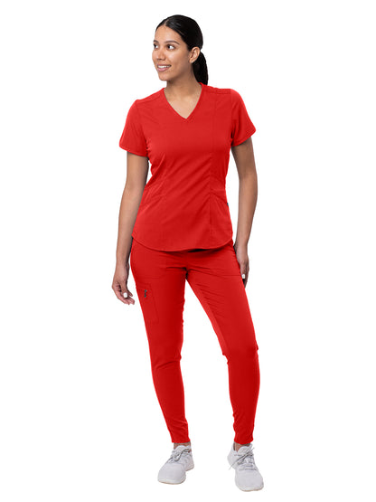 Women's Modern Athletic Jogger Scrub Set - P9500 - Apple