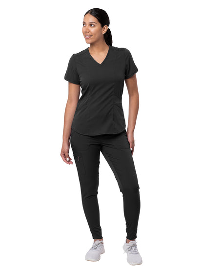 Women's Modern Athletic Jogger Scrub Set - P9500 - Black