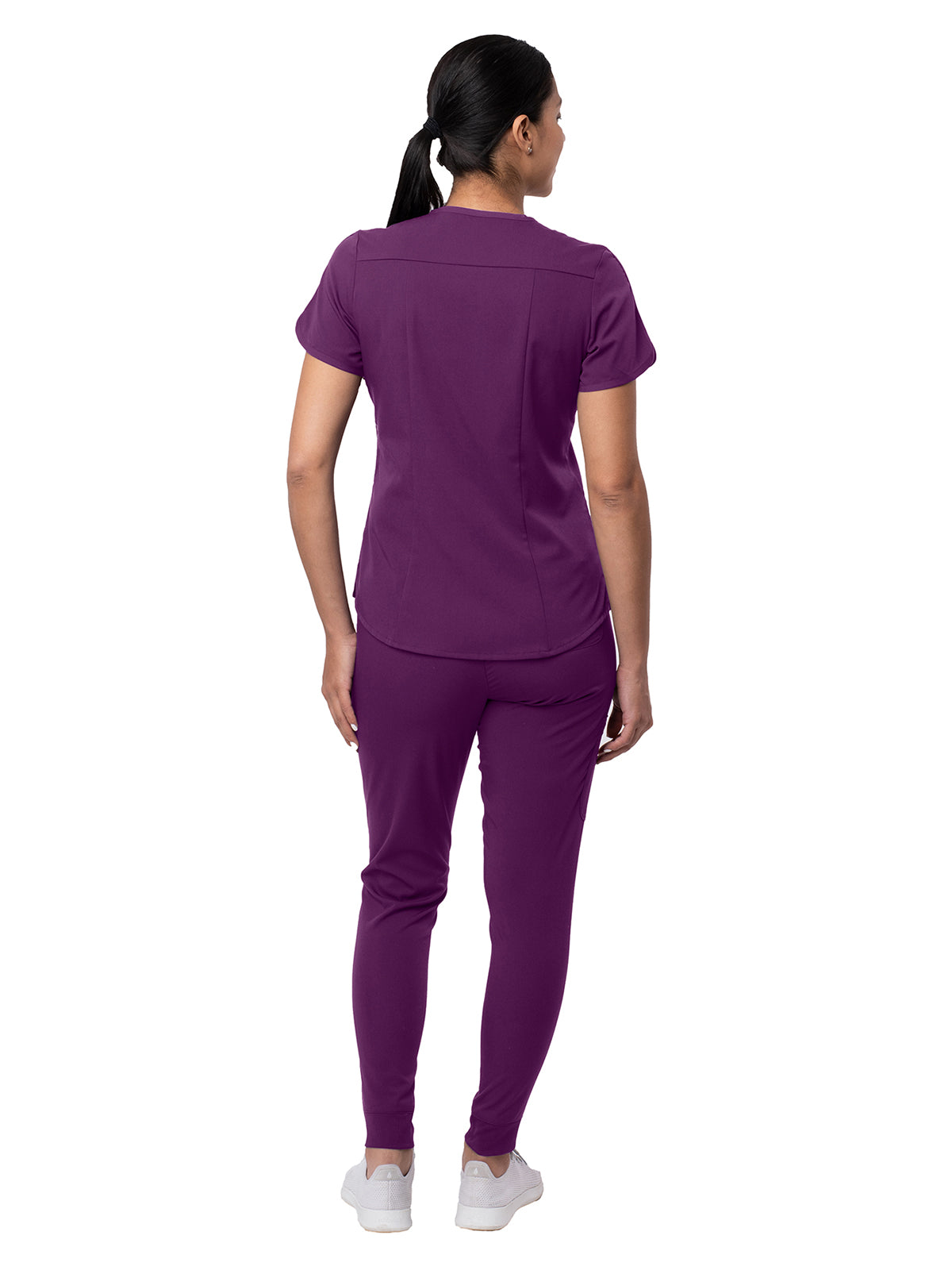 Women's Modern Athletic Jogger Scrub Set - P9500 - Eggplant