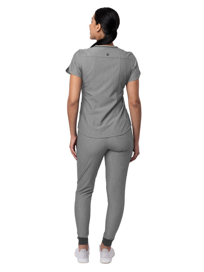 Women's Modern Athletic Jogger Scrub Set - P9500 - Heather Grey