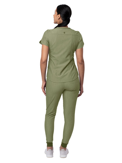 Women's Modern Athletic Jogger Scrub Set - P9500 - Heather Olive