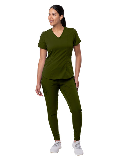 Women's Modern Athletic Jogger Scrub Set - P9500 - Olive