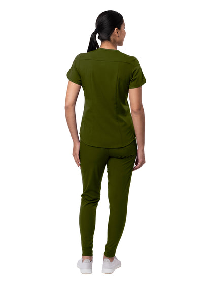 Women's Modern Athletic Jogger Scrub Set - P9500 - Olive