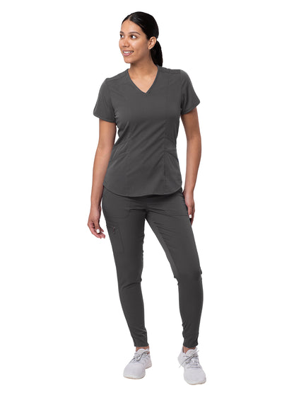 Women's Modern Athletic Jogger Scrub Set - P9500 - Pewter