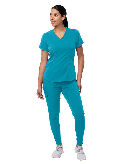 Women's Modern Athletic Jogger Scrub Set - P9500 - Teal Blue