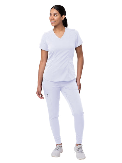 Women's Modern Athletic Jogger Scrub Set - P9500 - White