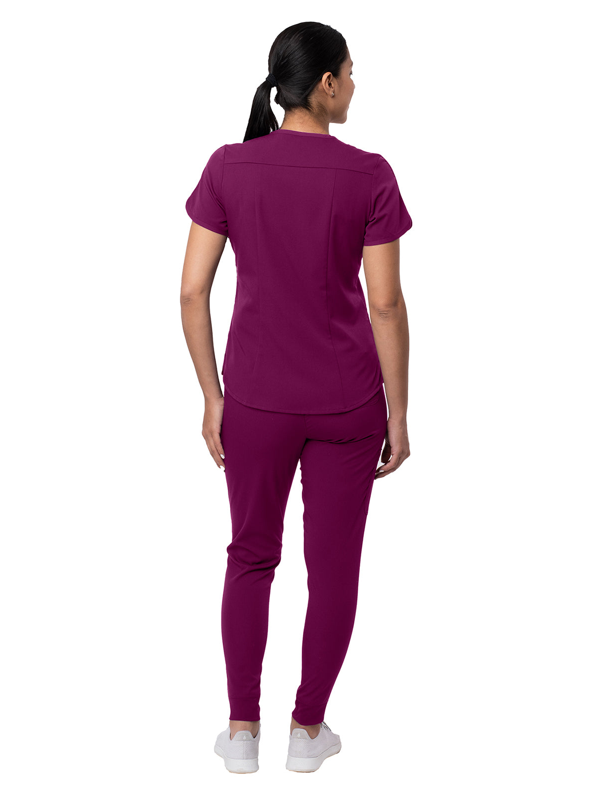 Women's Modern Athletic Jogger Scrub Set - P9500 - Wine