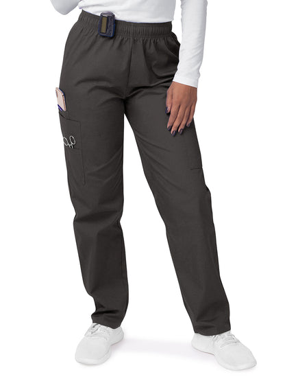 Women's Elastic Drawstring Cargo Pant - S8200 - Charcoal