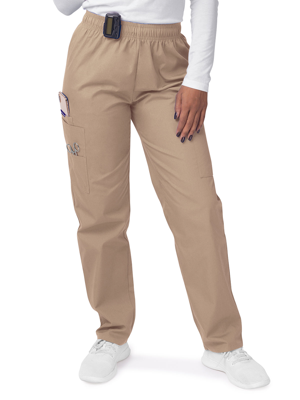 Women's Elastic Drawstring Cargo Pant - S8200 - Khaki