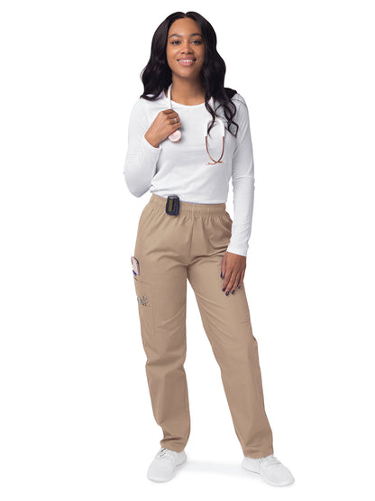 Women's Elastic Drawstring Cargo Pant - S8200 - Khaki