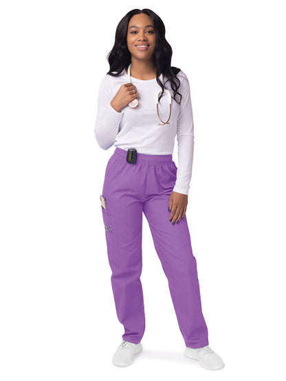 Women's Elastic Drawstring Cargo Pant - S8200 - Lavender