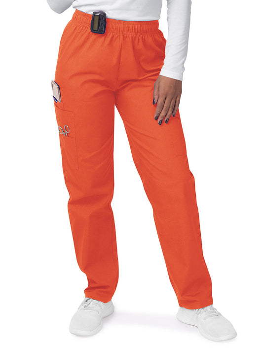 Women's Elastic Drawstring Cargo Pant - S8200 - Mandarin Orange