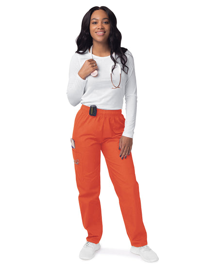 Women's Elastic Drawstring Cargo Pant - S8200 - Mandarin Orange