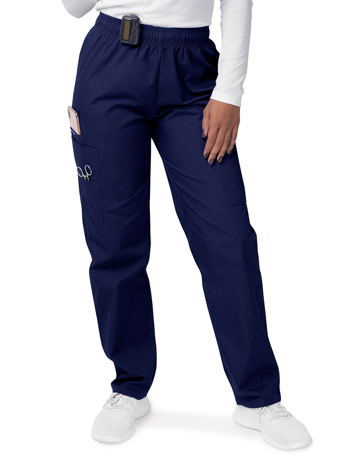 Women's Elastic Drawstring Cargo Pant - S8200 - Navy