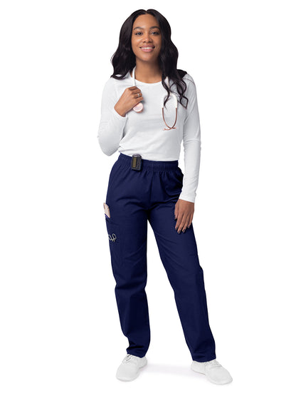 Women's Elastic Drawstring Cargo Pant - S8200 - Navy