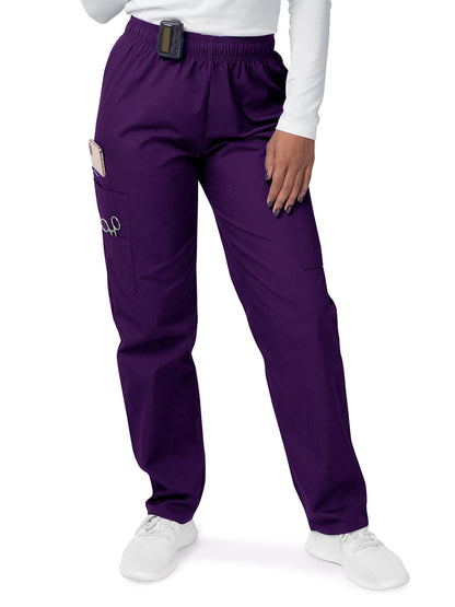 Women's Elastic Drawstring Cargo Pant - S8200 - Purple