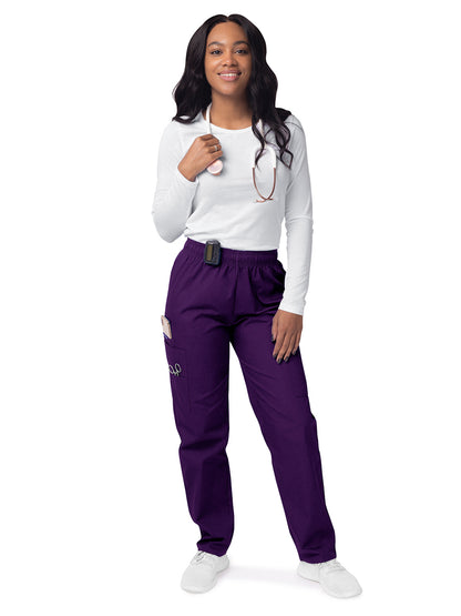 Women's Elastic Drawstring Cargo Pant - S8200 - Purple