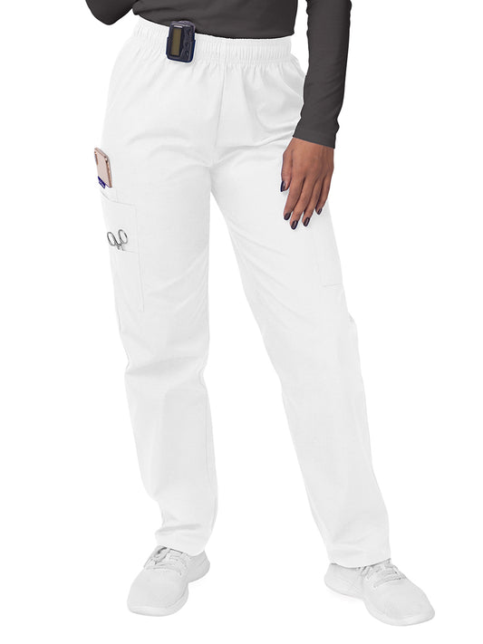 Women's Elastic Drawstring Cargo Pant - S8200 - White