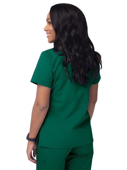 Women's Mock Wrap Top - S8302 - Hunter Green