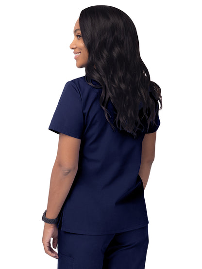 Women's Mock Wrap Top - S8302 - Navy