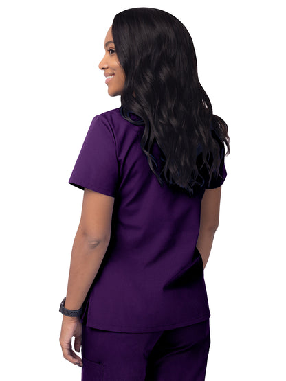 Women's Mock Wrap Top - S8302 - Purple