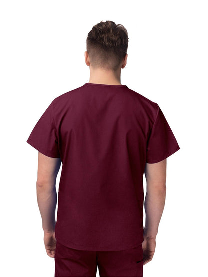 Unisex V-Neck 3 Pocket Top - S8304 - Burgundy