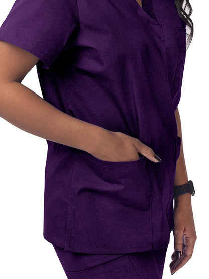 Unisex V-Neck 3 Pocket Top - S8304 - Purple