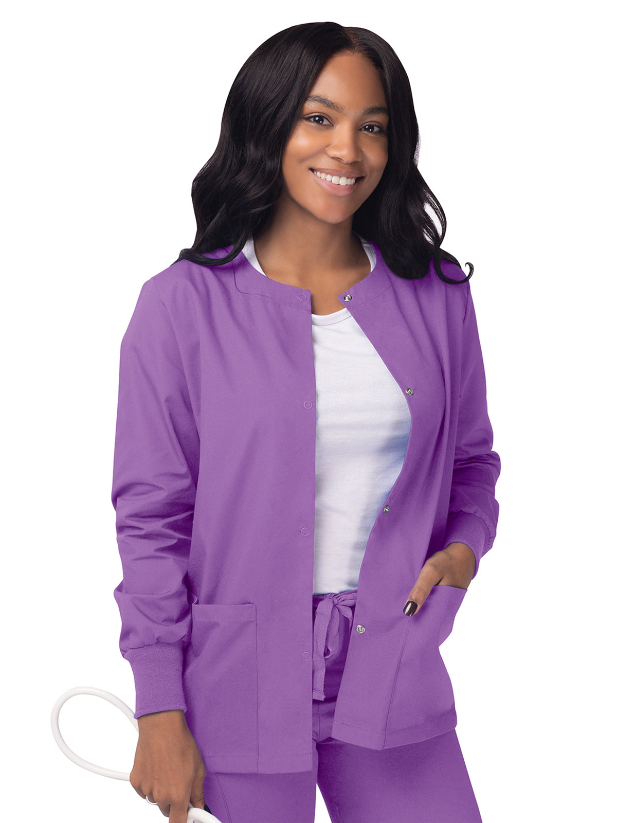 Women's Warm-Up Snap Close Jacket - S8306 - Lavender