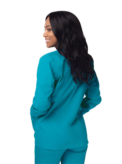 Women's Warm-Up Snap Close Jacket - S8306 - Teal Blue