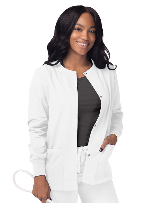 Women's Warm-Up Snap Close Jacket - S8306 - White